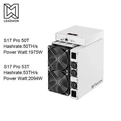 82dB Antminer S17 favorable 50T 53T de segunda mano con la fan dual del cilindro